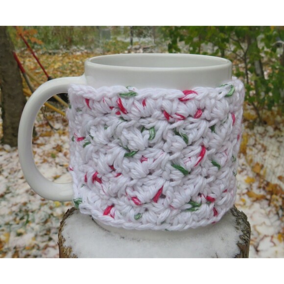 Crocheted Cup Cozy Handmade Coffee Mug or Tea Warmer - Picture 4 of 5